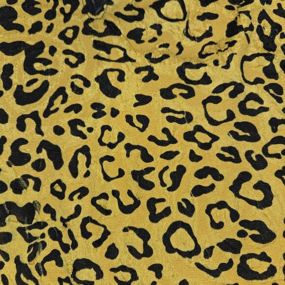 Audrey 3+1 Leopard Print Mesh Plunge Bodycon Mini Dress Yellow Black Clubwear S - Picture 5 of 9